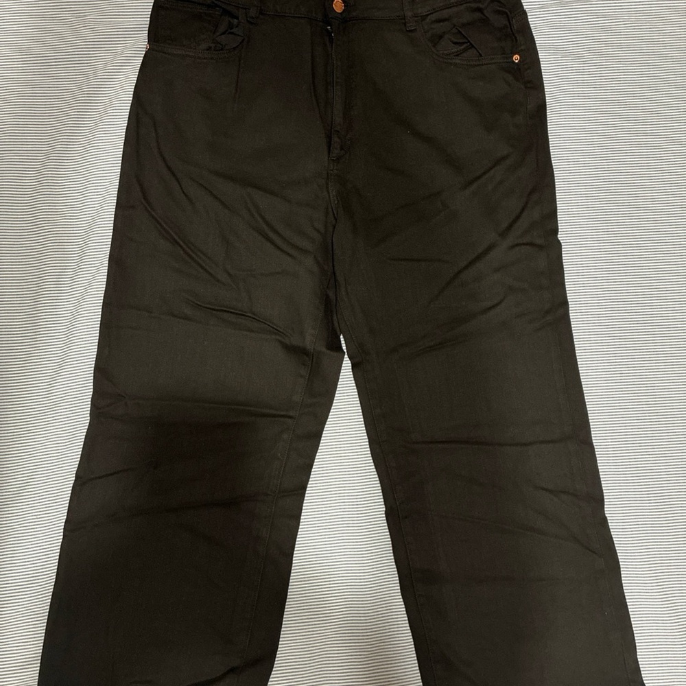 DL1961 Hepburn High-Rise Wide-Leg Jeans Size 34 Black Stockton